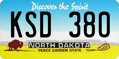ND license plate KSD380