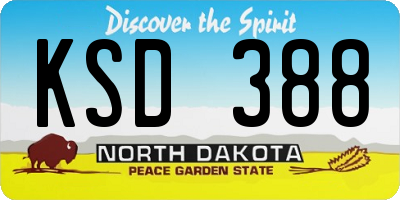 ND license plate KSD388