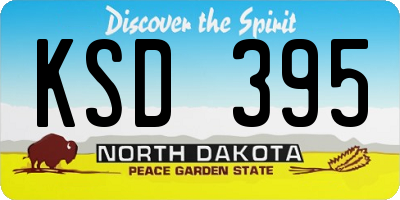 ND license plate KSD395