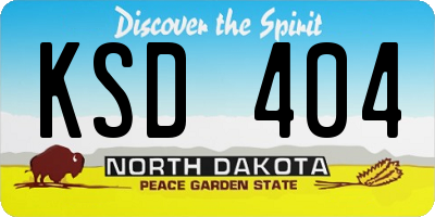 ND license plate KSD404