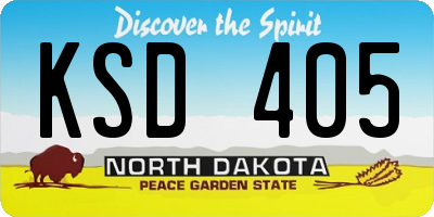ND license plate KSD405