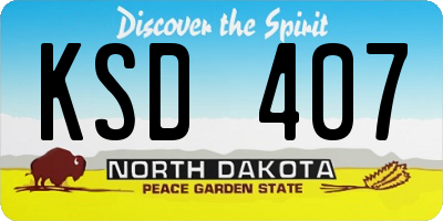 ND license plate KSD407