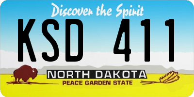 ND license plate KSD411