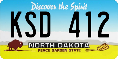 ND license plate KSD412
