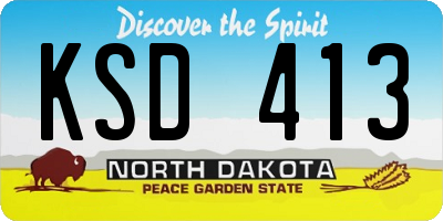 ND license plate KSD413