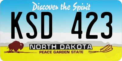 ND license plate KSD423