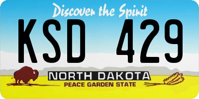ND license plate KSD429