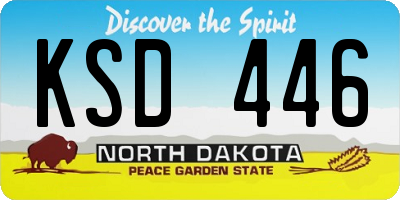 ND license plate KSD446