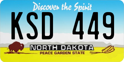 ND license plate KSD449