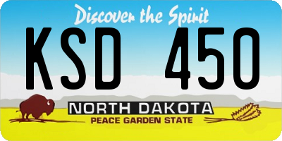 ND license plate KSD450