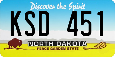 ND license plate KSD451