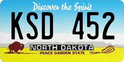 ND license plate KSD452
