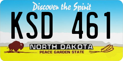 ND license plate KSD461