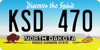 ND license plate KSD470
