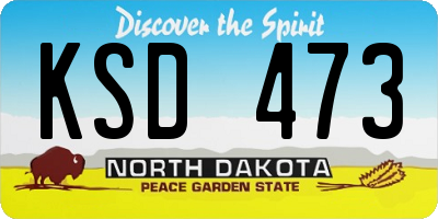 ND license plate KSD473