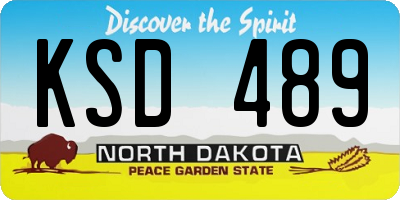 ND license plate KSD489
