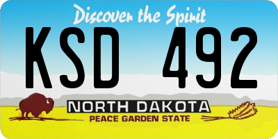 ND license plate KSD492