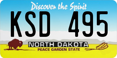 ND license plate KSD495