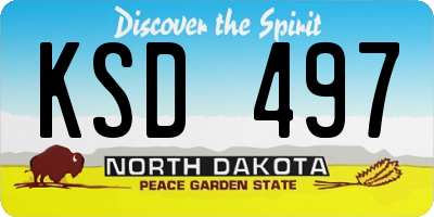 ND license plate KSD497