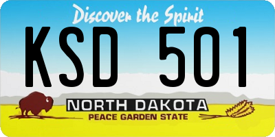 ND license plate KSD501