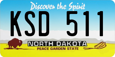 ND license plate KSD511