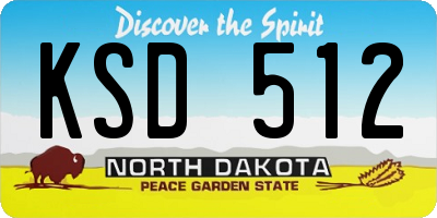 ND license plate KSD512