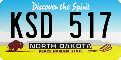 ND license plate KSD517