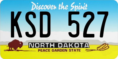 ND license plate KSD527