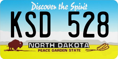 ND license plate KSD528