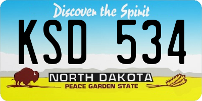 ND license plate KSD534