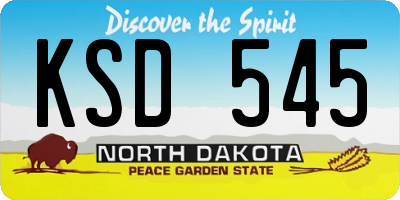 ND license plate KSD545