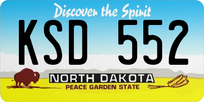 ND license plate KSD552