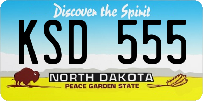 ND license plate KSD555