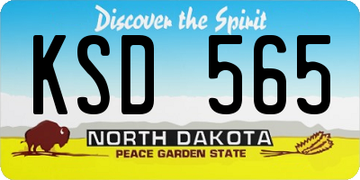 ND license plate KSD565
