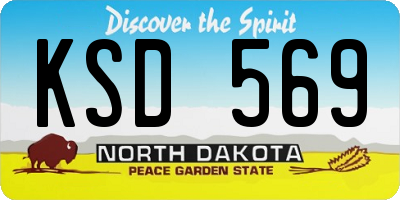 ND license plate KSD569