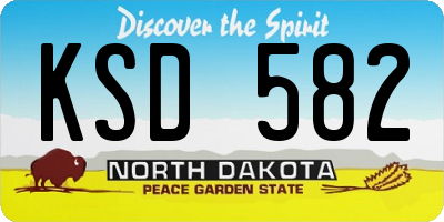 ND license plate KSD582