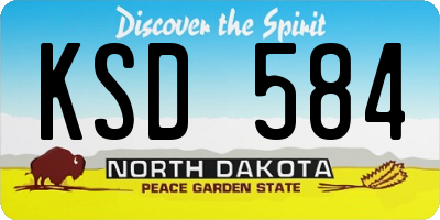 ND license plate KSD584