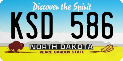 ND license plate KSD586