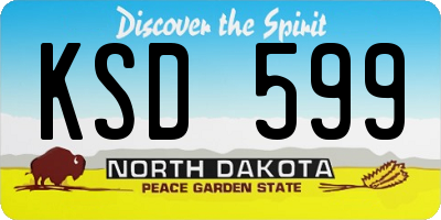 ND license plate KSD599