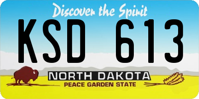 ND license plate KSD613