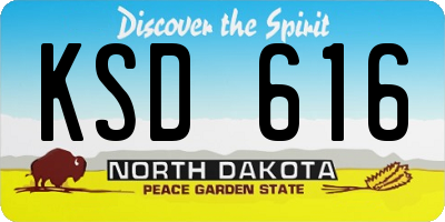 ND license plate KSD616