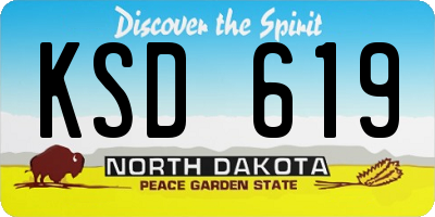 ND license plate KSD619