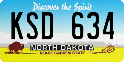 ND license plate KSD634