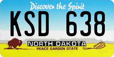 ND license plate KSD638