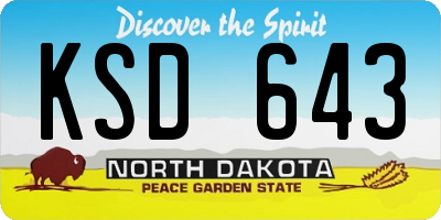 ND license plate KSD643