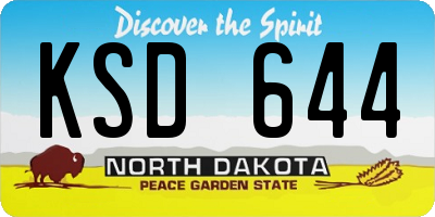 ND license plate KSD644