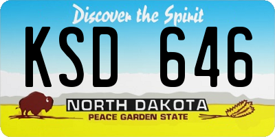 ND license plate KSD646