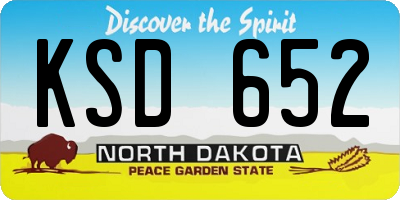 ND license plate KSD652