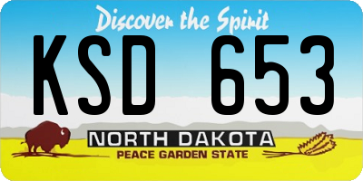 ND license plate KSD653