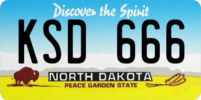 ND license plate KSD666